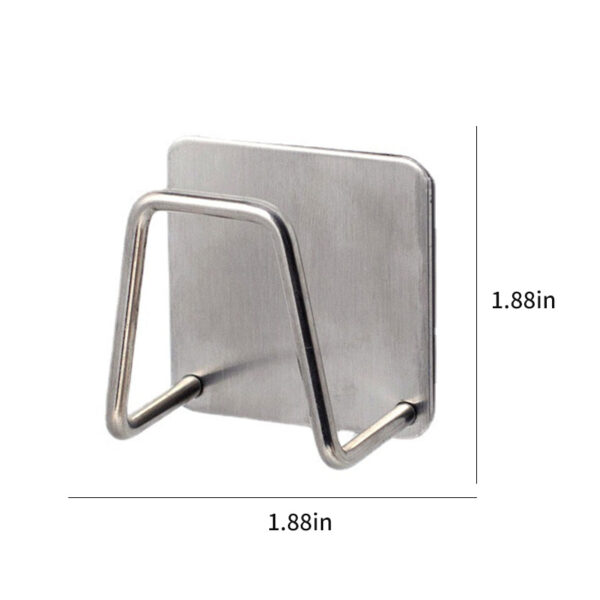 1pc/4pcs, No Punching Sponge Holder, Wall Mount Sponge Rack, Stainless Steel Sink Drain Rack, Random Color - Image 5