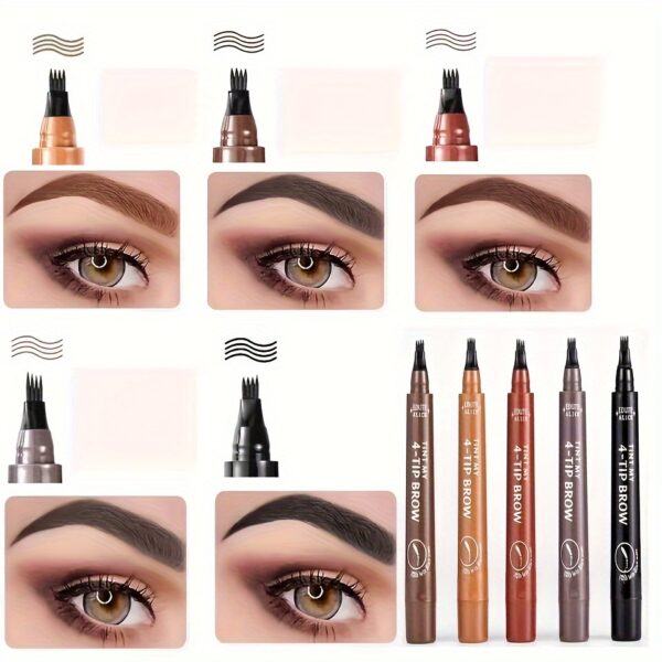 4-Tip Magic Eyebrow Pencil, Precise Fine Stroke Brow Pen For Natural-Looking Brows, Long-Lasting Formula - Image 14