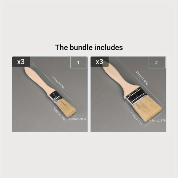 1/2pcs Thickened Wooden Handle Paint Brush, 1 Inch, 1.5 Inch, 2 Inch, 2.5 Inch, 3 Inch, 4 Inch, Wooden Handle Brush, Barbecue Brush, Various Bristles Brush, Paint Brush, Industrial Brush, Paint Brush, Soft Bristles Brush, BBQ Brush, Cleaning Brush - Image 19