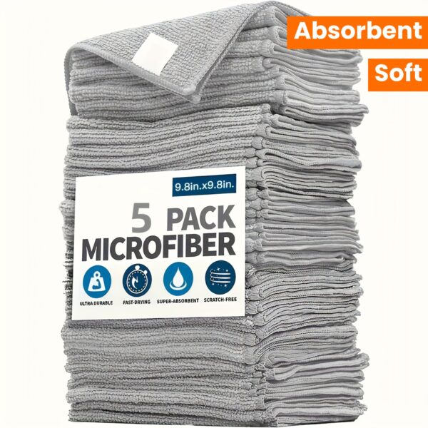 5/10/20/50/100pcs Kitchen Towel, Ultra-fine Fiber Light Gray Cleaning Cloth Set, Absorbent, Soft And Stain-removing Cloth, for Cleaning Glass, Cooking Bench, Pot, Bowl, Water Tap, Lampblack Machine - Image 13