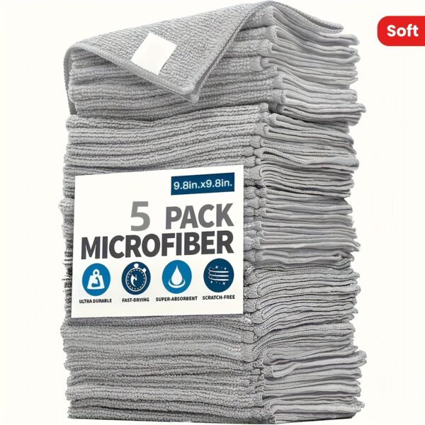 5/10/20/50/100pcs Kitchen Towel, Ultra-fine Fiber Light Gray Cleaning Cloth Set, Absorbent, Soft And Stain-removing Cloth, for Cleaning Glass, Cooking Bench, Pot, Bowl, Water Tap, Lampblack Machine - Image 11