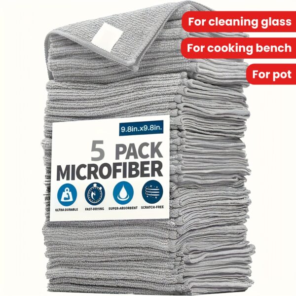 5/10/20/50/100pcs Kitchen Towel, Ultra-fine Fiber Light Gray Cleaning Cloth Set, Absorbent, Soft And Stain-removing Cloth, for Cleaning Glass, Cooking Bench, Pot, Bowl, Water Tap, Lampblack Machine - Image 12