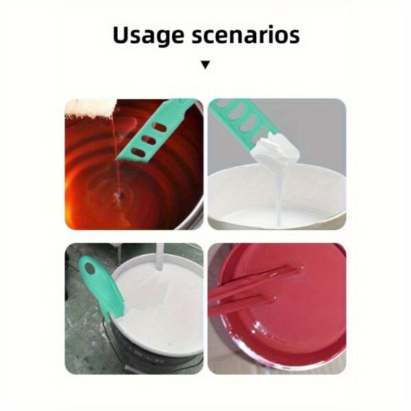 No-Power Mixing Tool Silicone Paint Stirring Stick with Green Handle | Latex & Acrylic Color Mixing Rod | DIY Home Decoration Paint Mixer | Ergonomic Non-Slip Grip | Easy-Clean Reusable Coating Tool for Even Finish - Image 12