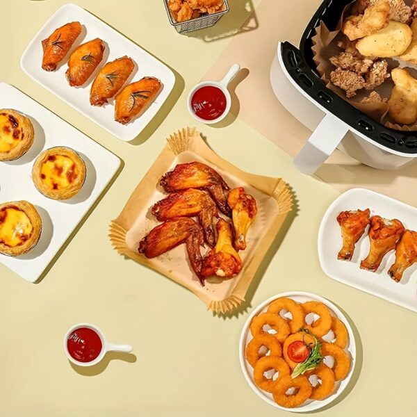 10/50/100pcs Disposable Square Paper Air Fryer Liners, 6.3'' Large Size Paper Basket Bowls, Non-Stick Baking Trays, Oven Accessories, Multi-Functional Kitchen Gadgets & Accessories - Image 6