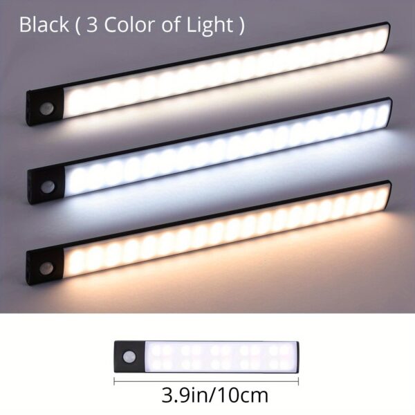 1pc KATHYLIGHT LED Motion Sensor Cabinet Light, Brushed Metal Strip Sconce with Voice Control, Wireless Magnetic USB Rechargeable, Auto-shut-off, Detachable Fixture, Plastic Shade, for Wardrobe, Closet, Kitchen, Stairs, Corridor, Shelf - 800mAh Lithium Ba - Image 19