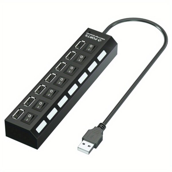 1 Pc 4-port/7-port USB Connector Computer Mouse Keyboard Memory Card Independent Switch Universal Hub - Image 9