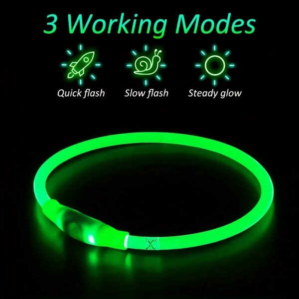 [USB Rechargeable LED Dog Collar] Pet Dog LED Light Collar Whole Luminous At Night Anti-loss USB Rechargeable Dog Collar - Image 10