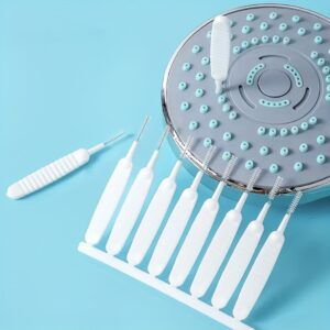 10pcs Shower Nozzle Cleaning Brush, White Multifunction Showerhead Crevice Cleaning Brush For Household, Bathroom Accessories