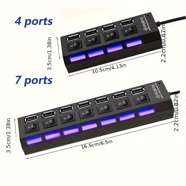 1 Pc 4-port/7-port USB Connector Computer Mouse Keyboard Memory Card Independent Switch Universal Hub - Image 2