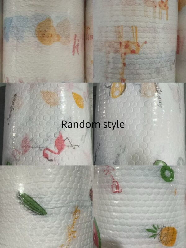 400-Sheet Roll of Efficient Disposable Kitchen Towels - Washable, Non-Stick Oil, Degreasing Cloths for Household Cleaning - Assorted Styles lazy rag kitchen paper towels - Image 13