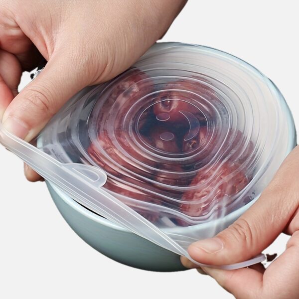 6-Pack Silicone Elastic Lids, Reusable Durable Food Storage Bowl Covers, BPA-Free, Dishwasher & Freezer Safe, Kitchen Accessories - Image 11