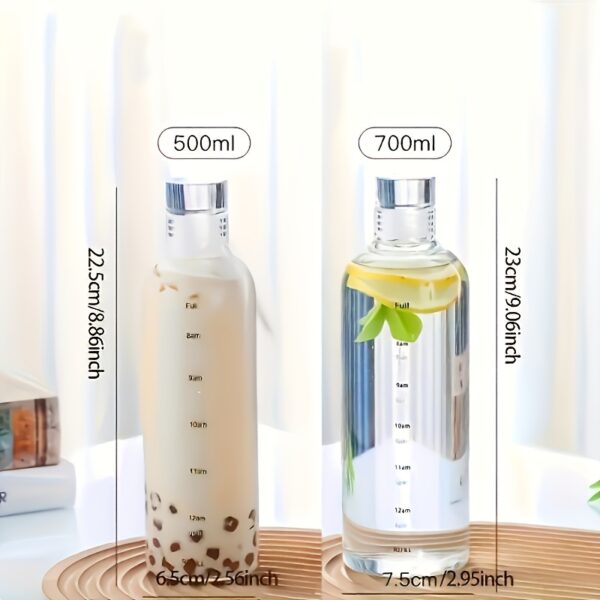 Leak-Proof & Shatterproof Large Capacity Water Bottle with Time Marker, PPSU Scale Cup, Lid & Straw - Perfect for Iced Coffee & Beverages, BPA-Free Plastic - Image 3