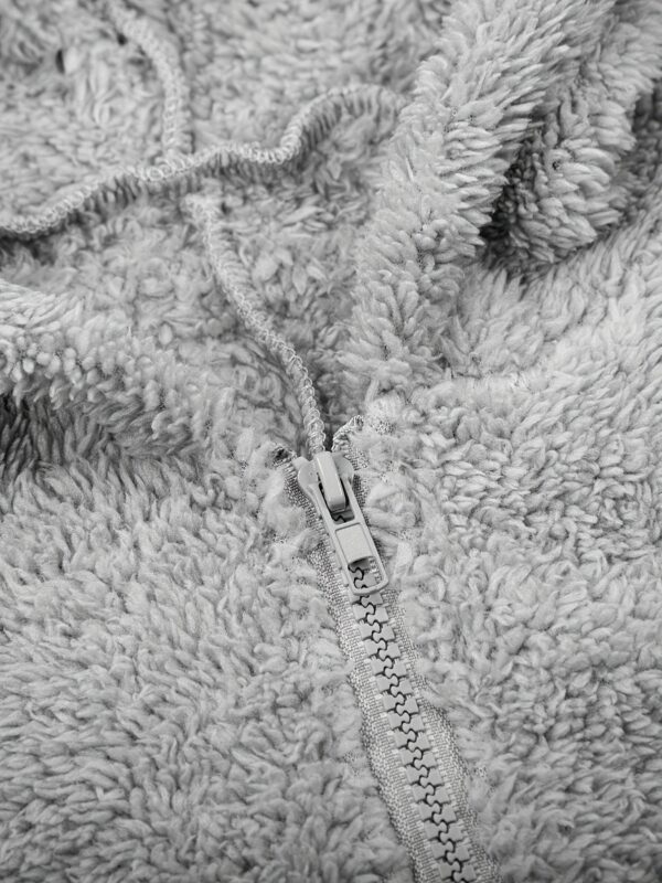 Fuzzy Hooded Pajama Jumpsuit For Music Festival, Comfy & Cute Long Sleeve Zipper Pajamas, Women's Lingerie & Sleepwear - Image 48