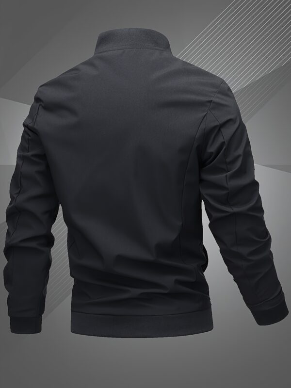 Men'S Letter Embroidered Casual Bomber Jacket - Image 9