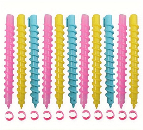 20pcs Hair Curler Set Spiral Hair Perm Rods DIY Plastic Barber Hairdressing Styling Curling Perm Rods - Image 16