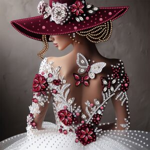 1pc, Elegant Lace Yarn Skirt Queen Back Diamond Painting Set, Suitable for Beginners and Adults Handmade 5D DIY Irregular Shape Rhinestone Partial Diamond Coating Art Painting Crafts, Handmade Creative Production, Good Gift or Self-Use, Decorate Your Home, Suitable for Family Wall Decoration. Frameless art pieces, crafts and sewing supplies...Diamond painting kit 30x30cm/11.8x11.8inch