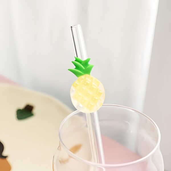 1pc/5pcs Fruit-Themed Glass Straws - Reusable Colorful Bendy Straws with Strawberry, Pineapple, Carrot & Grape Designs for Summer Iced Drinks, Birthday Parties, Gifts for Mom, Dad, Youngsters, Boyfriend & Girlfriend, Food Safe & High-Quality, Gift for Couples | Fruitthemed Designs | Bendy Glass Straws - Image 13