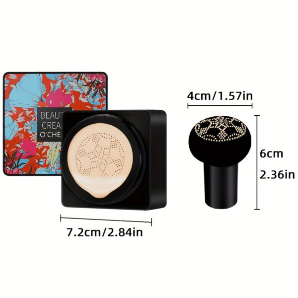 Mushroom Head Foundation BB Cream - Full Coverage, Long-Lasting Moisturizing Concealer for All Skin Types, Natural Nude Finish with Floral Packaging, Longlasting Foundation | Artistic Packaging | Vibrant Design - Image 6