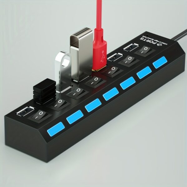 1 Pc 4-port/7-port USB Connector Computer Mouse Keyboard Memory Card Independent Switch Universal Hub - Image 6
