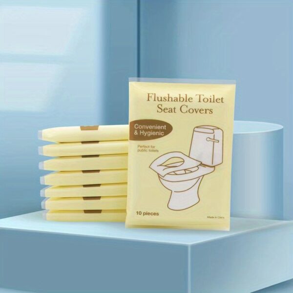 80Pcs/10Pcs Toilet Seat Covers Paper, Flushable Paper Toilet Seat Covers For Adults Potty Training, 100% Biodegradable, Travel Accessories For Public Restrooms, Airplane, Camping - Image 7