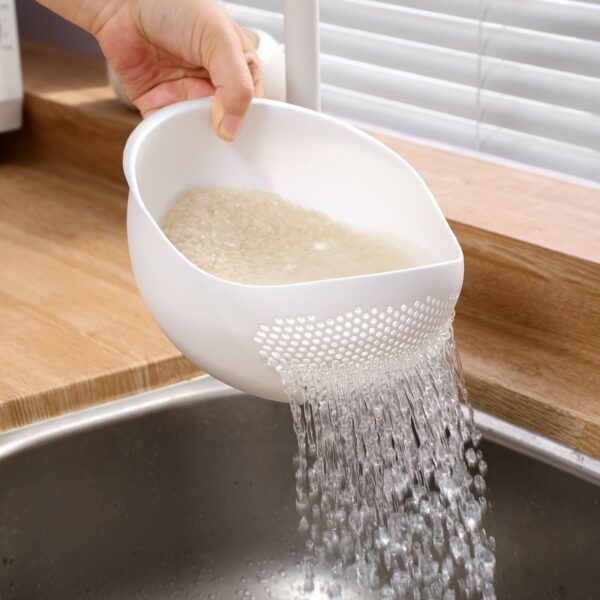 1pc, Rice Washing Drain Basket, Rice Washing Filter Basket, Creative Rice Washing Sieve, Plastic Rice Colander, Household Rice Washing Basket, Multifunctional Rice Washing Basin, Kitchen Stuff, Kitchen Gadgets - Image 12