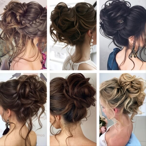 Add Volume and Style with Synthetic Messy Curly Hair Bun Chignon Scrunchy Hair Band! Hair Accessories Halloween Christmas - Image 14