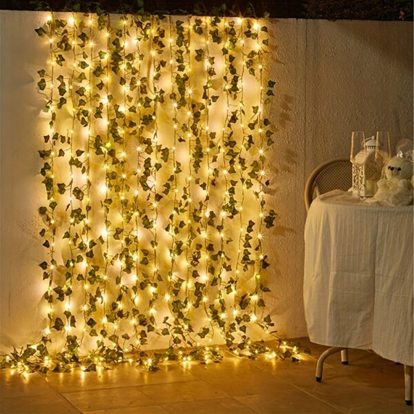 5M Artificial Leaf Flower Fairy String Lights Garland Battery Powered LED Copper Wire Lights For Garden Decor Home Decor Living Room, Halloween, Christmas, Wedding Decor, Desk Accessories, For Travel, Camping, Party, Perfect Gift For Birthday Christmas. - Image 6