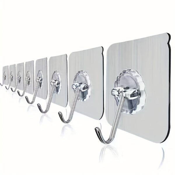 10pcs of Strong Adhesive Kitchen Hooks Adhesive Suction Cups Punch-Free Suction Cups Bathroom Wall-Mounted Toilet Wall Traceless Adhesive Hooks Towel Hook Combination Multi-Functional Hanging Convenient Storage Wall Hooks, Utility Hooks