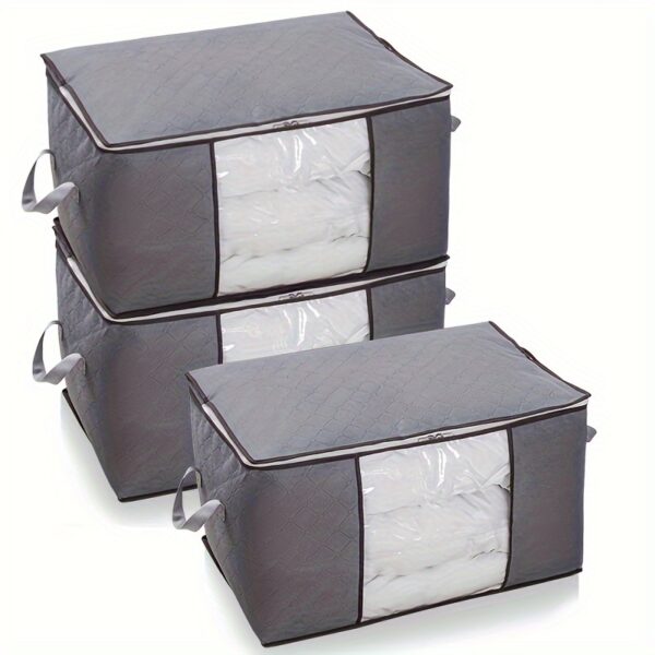 Large Clothing Storage Bag, Clothing Organizer With Clear Window, Storage Box Container For Blankets - Image 12