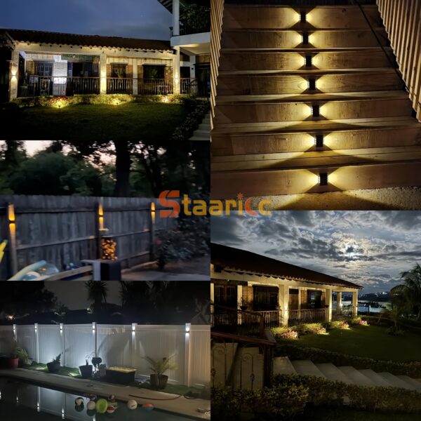 Staaricc 8/6/4/2pcs Solar Wall Light, Outdoor 6 LED Deck Lights, Wall Light, for Courtyard, Street, Fence, Garage, Garden Perfect Decoration - Image 16