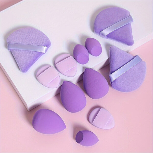 12pcs All-Purpose Makeup Sponge Set, Consisting of 3 Loose Powder Puffs, 3 Mini Air Cushion Puffs, 3 Beauty Eggs And 3 Mini Beauty Eggs. Foundation Blending Beauty Sponges, Liquid, Cream And Powder Flawless, Latex-Free Wet And Dry Foundation Makeup Cream, - Image 12