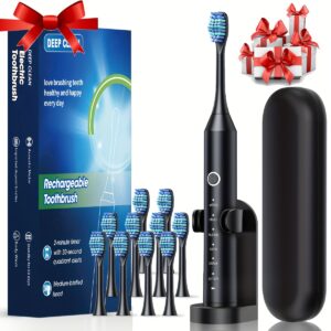 [500mAh Rechargeable Electric Toothbrush] Automatic Rechargeable Electric Toothbrush for Adults, 6 Cleaning Modes, 500mAh Lithium Polymer Battery, USB Charging, ≤36V, with Soft Bristles for Deep Clean Dental Flosser