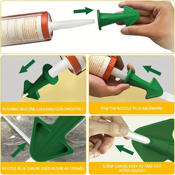 3pcs Silicone Sealant Filler Nozzle Applicator and Scraper Set - for Bathroom and Tile Joint Cleaning, Grouting Sealing, Smooth Multi-functional Scraper Tool - Image 8