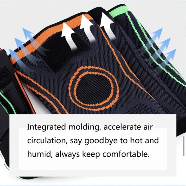 1pc protective sports knee pads, double strap large size design, Light Beige friendly quick drying elastic knitted fabric, running, mountaineering, basketball protection, sports protection preferred, necessary for sports fitness, daily use - Image 32