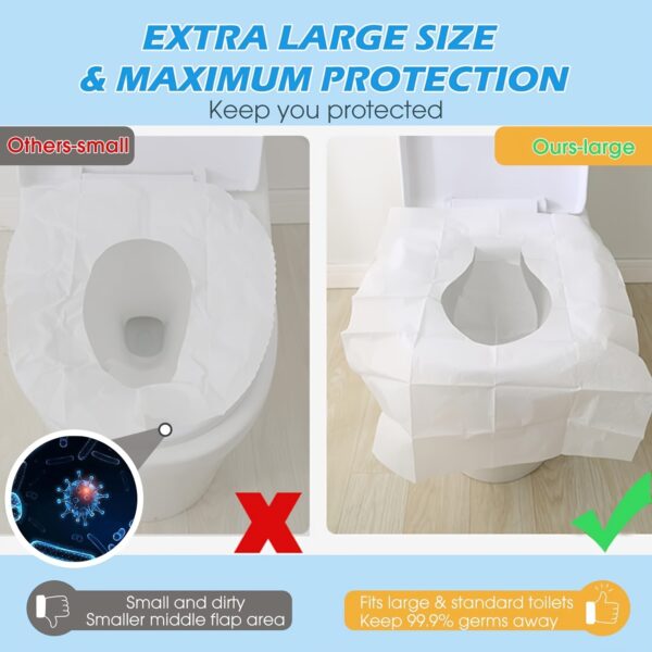 80Pcs/10Pcs Toilet Seat Covers Paper, Flushable Paper Toilet Seat Covers For Adults Potty Training, 100% Biodegradable, Travel Accessories For Public Restrooms, Airplane, Camping - Image 8