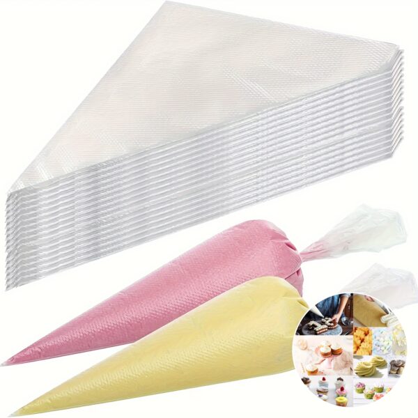 50/100/200pcs Heavy-Duty Disposable Plastic Piping Bags - Durable, Reusable, No-Slip Grip for Cake Decorating, Baking, Frosting & - Kitchen Tools for Home & Professional Bakers, Baking Accessories - Image 15