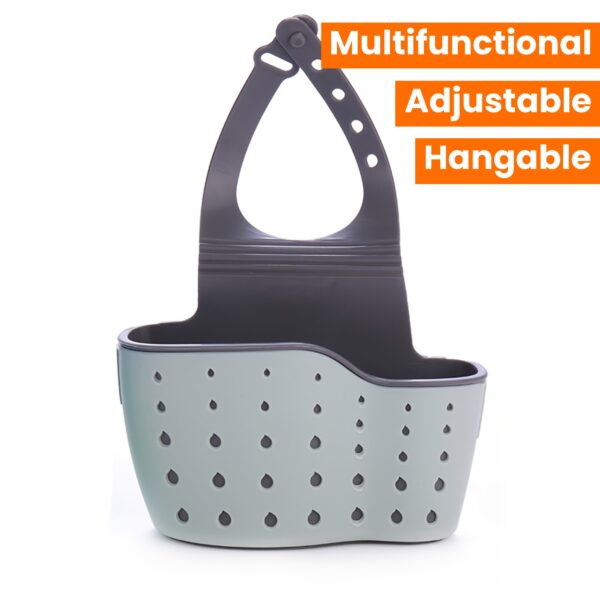 1pc Sink Sponge Holder, Sink Organizer Storage Box, Hangable Multifunctional Drain Adjustable Shoulder Strap, Kitchen Sink Sponge Holder And Kitchen Bathroom Faucet Hanging Basket Storage, Kitchen Supplies - Image 14