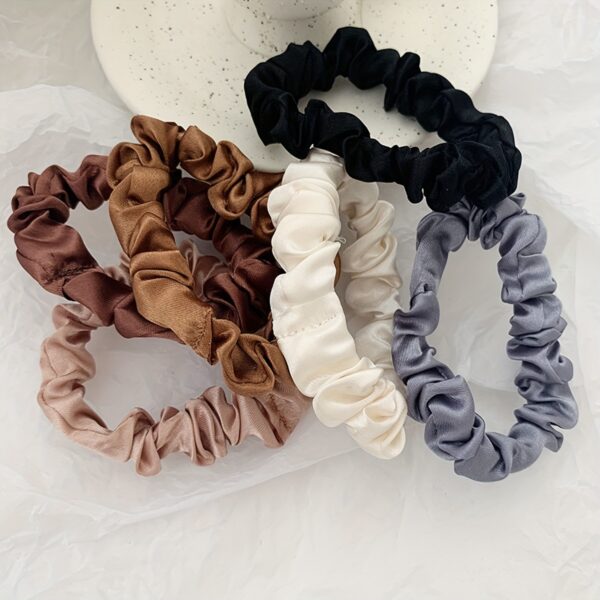 6 Pcs Silky Scrunchies Women Hair Ties Skinny Hair Scrunchy Hair Bands Elastic Hair Accessories   Women Ponytail Holders - Image 5