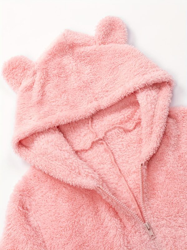 Fuzzy Hooded Pajama Jumpsuit For Music Festival, Comfy & Cute Long Sleeve Zipper Pajamas, Women's Lingerie & Sleepwear - Image 45
