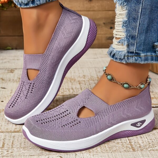 Women's Casual Slip-On Sneakers - Breathable Fabric, EVA Sole, Low-Top Design in Red, Blue, Purple, Gray, Black, Brown - Comfortable All-Season Footwear, Ladies Sneakers - Image 21