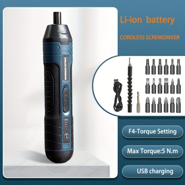 3.6V lithium cordless screwdriver Cordless Electric Screwdriver Set Power Screwdriver 4 torque setting - Image 2