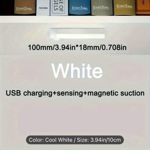 [200mAh Rechargeable LED Motion Light] USB Rechargeable LED Motion Sensor Night Light - 200mAh/400mAh, Wireless Auto-On for Under Cabinet, Kitchen, Wardrobe & More - Warm/White Options - Image 11