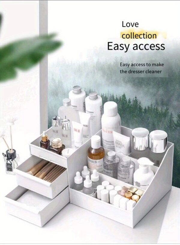 Makeup Organizer for Vanity Large Capacity Desk Storage with Drawers  Holder for Cosmetics, Skincare, Eyeshadow, Lotions, Lipstick, Nail Polish and Jewelry in Bathroom Bedroom Countertop - Image 18