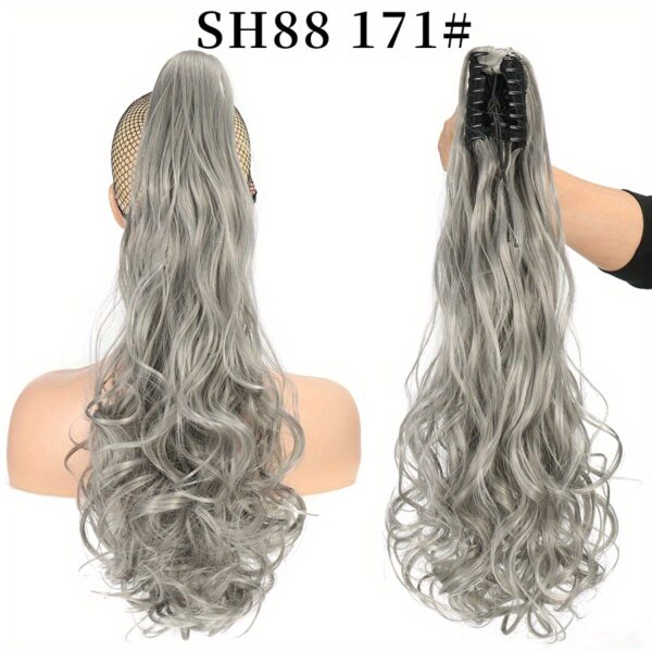Long Wavy Ponytail Extensions - 55.88 cm Claw Clip In Synthetic Hair Piece For Women - Add Volume And Style To Your Hair Halloween Christmas - Image 21