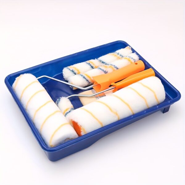 9pcs Paint Roller - Paint Brush, Paint Tray, Roller Paint Brush, Home Painting Supplies, Paint Brush, House Painting Tray, Painting Tools, Roller And Paint Brushes, Interior Paint Brushes - Image 9