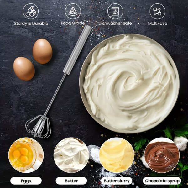 [1pc Multifunctional Whisk & Frother] 1pc Multifunctional Stainless Steel Whisk & Milk Frother, Home Baking Tools, Cream Egg Hand Blender, Household Push Blender Blender - Egg Whisk, Milk Frother, Hand Push Blender Blender Multi-Tool Eid Al-Adha Mubarak - Image 12