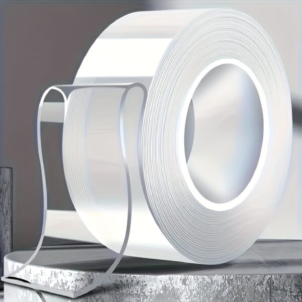 [Double-Sided Tape for Multi-Purpose Use] Reusable & Washable Nano Double-Sided Tape - Transparent, Multi-Purpose Adhesive for Home, Kitchen, Bathroom, Office & Car Use - Image 3