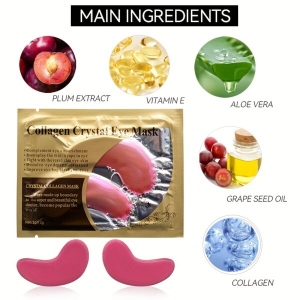 Pink Under Eye Mask, Reduce The Look Of Aging Hyaluronic Acid Eye Patches, Fight Dark Circles, Eye Bags, And Wrinkle, For Women And Men - Image 2