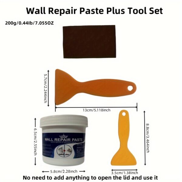 [Long-Lasting Hole Repair Putty] HOLE REPAIR PUTTY - Prevents cracks, durable and long-lasting - Easily repairs holes, cracks, dents and other plasterboard damage - Mild ingredients - Suitable for use on walls - Wall Putty - White, Odorless, Plasterboard - Image 4