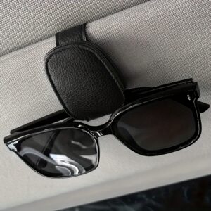 [1pcs Universal Sun Visor Glasses] 1pc Universal Car Sun Visor Glasses Clip, Pu Material, Auto Eyeglasses Holder, Vehicle Interior Accessories, Eyewear Storage Bracket